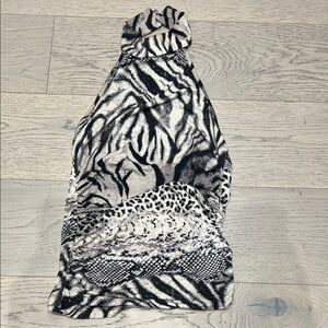 Morgan de Toi Black and White Animal Print Top